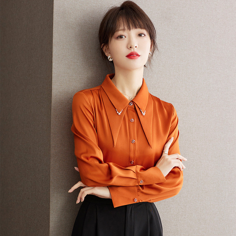 Women's High-grade Acetate Satin Shirt