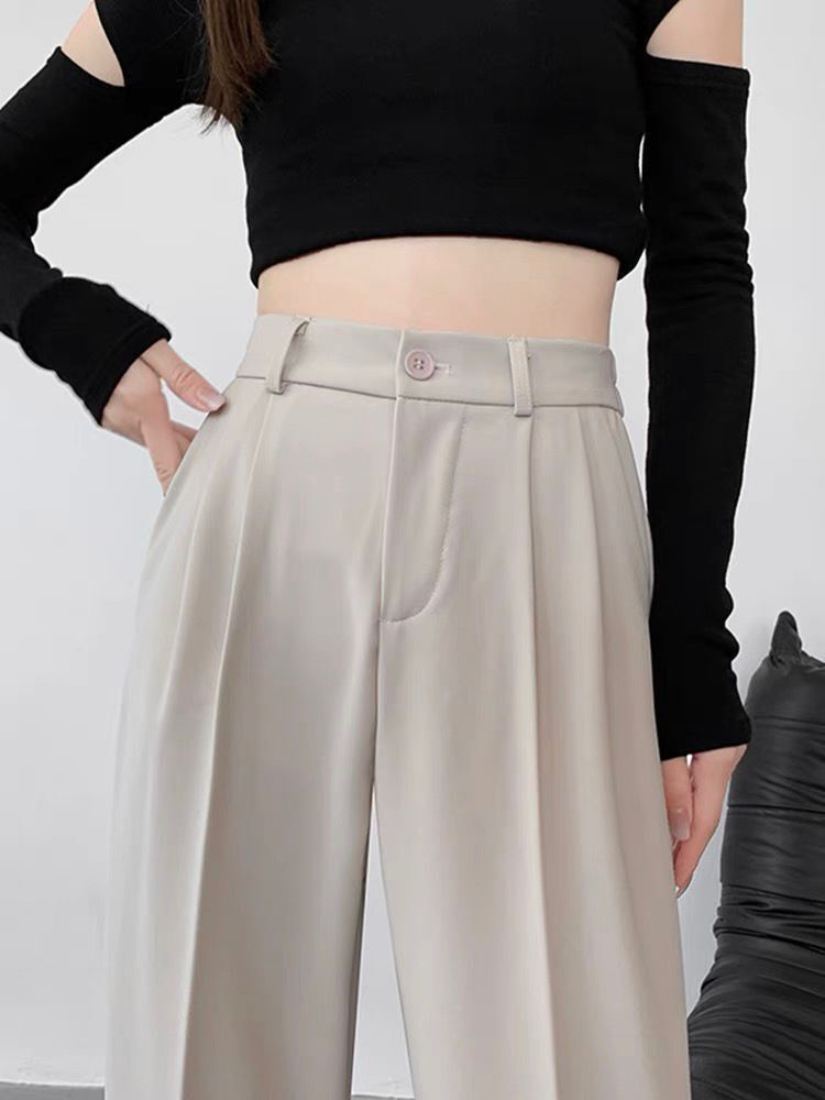 High-grade Loose Wide Leg High Waist Casual Straight-leg Suit Pants