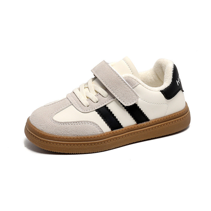 Fleece-lined Version Boys And Girls Casual Non-slip Soft Sole Sneakers