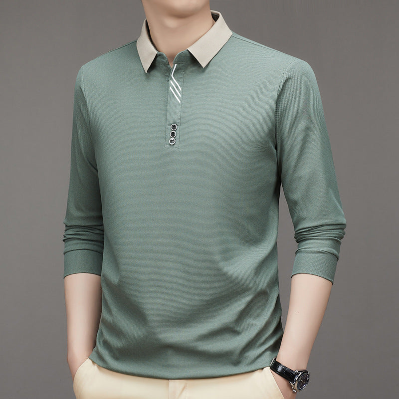 Men's New Polo Collar Casual Base Long Sleeve