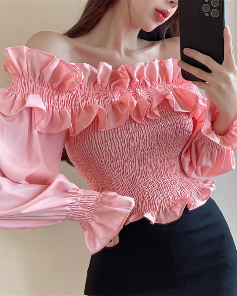 Women's Ruffled Off-shoulder Top