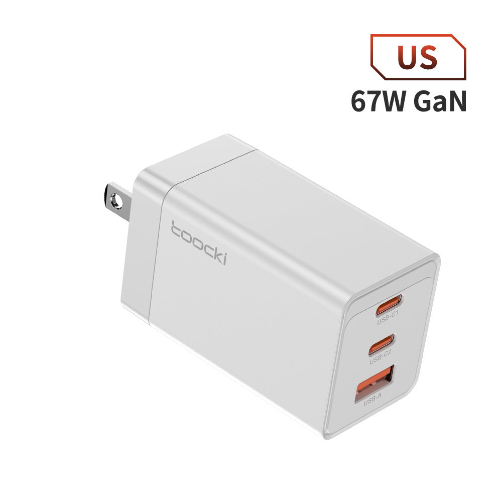 67W Pole Charger Gallium Nitride Three-port Fast Charging Charger