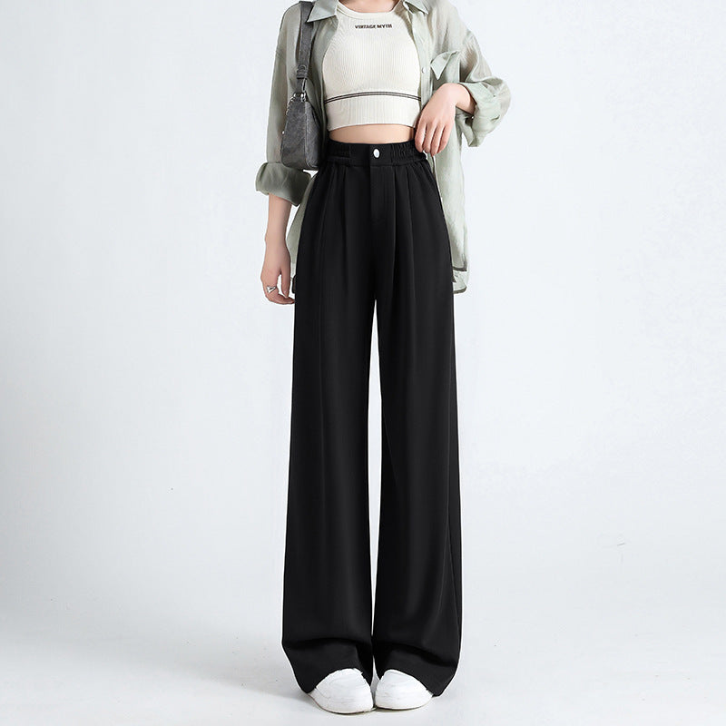 Silk Wide Leg Drooping Casual Narrow Version Straight-leg Pants