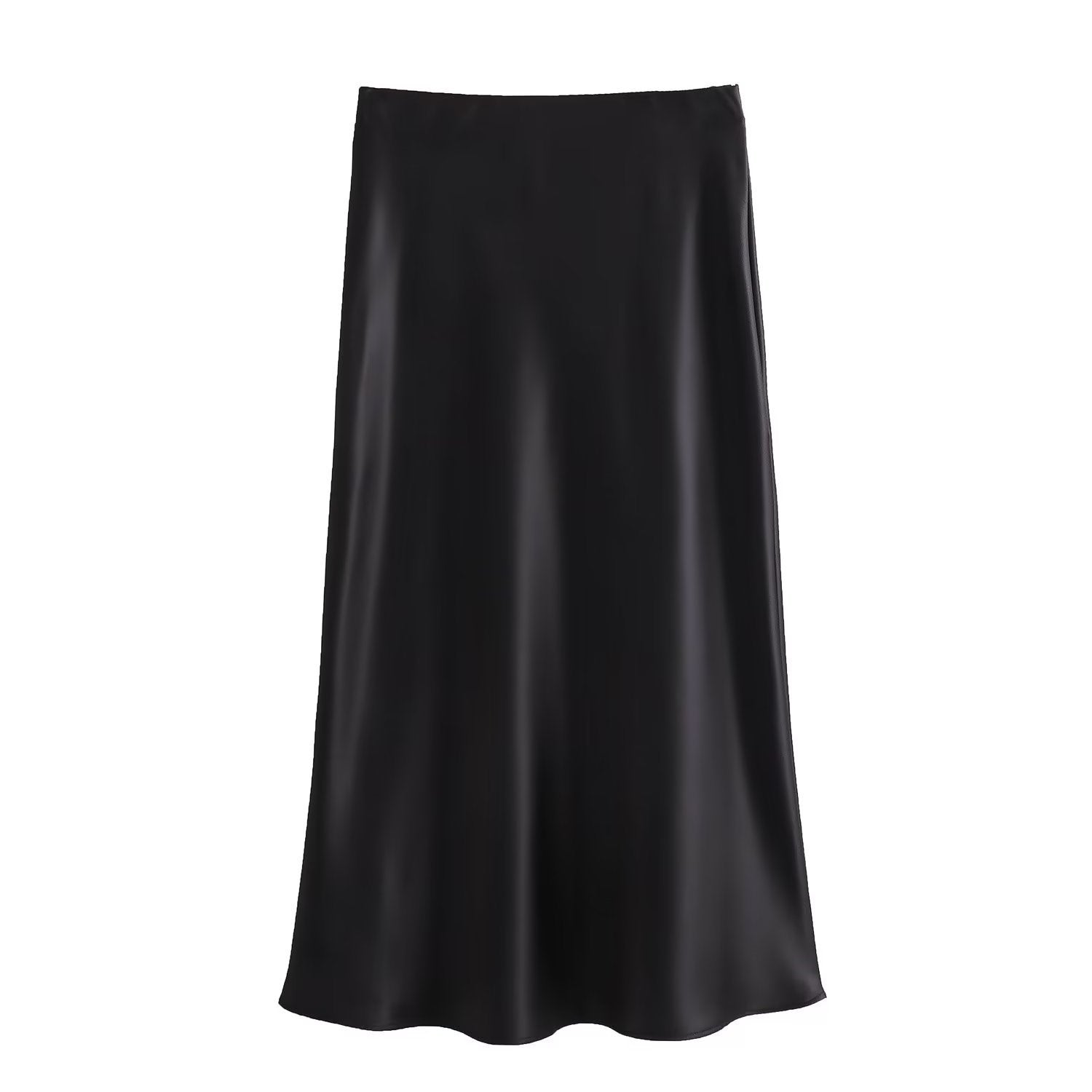 Foreign Trade Wholesale Women's French Fashion Silk Satin Texture High Waist Skirt