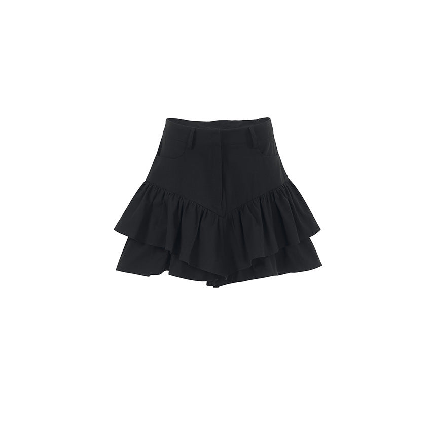 Fashion High Waist A- Line Lotus Leaf Skirt