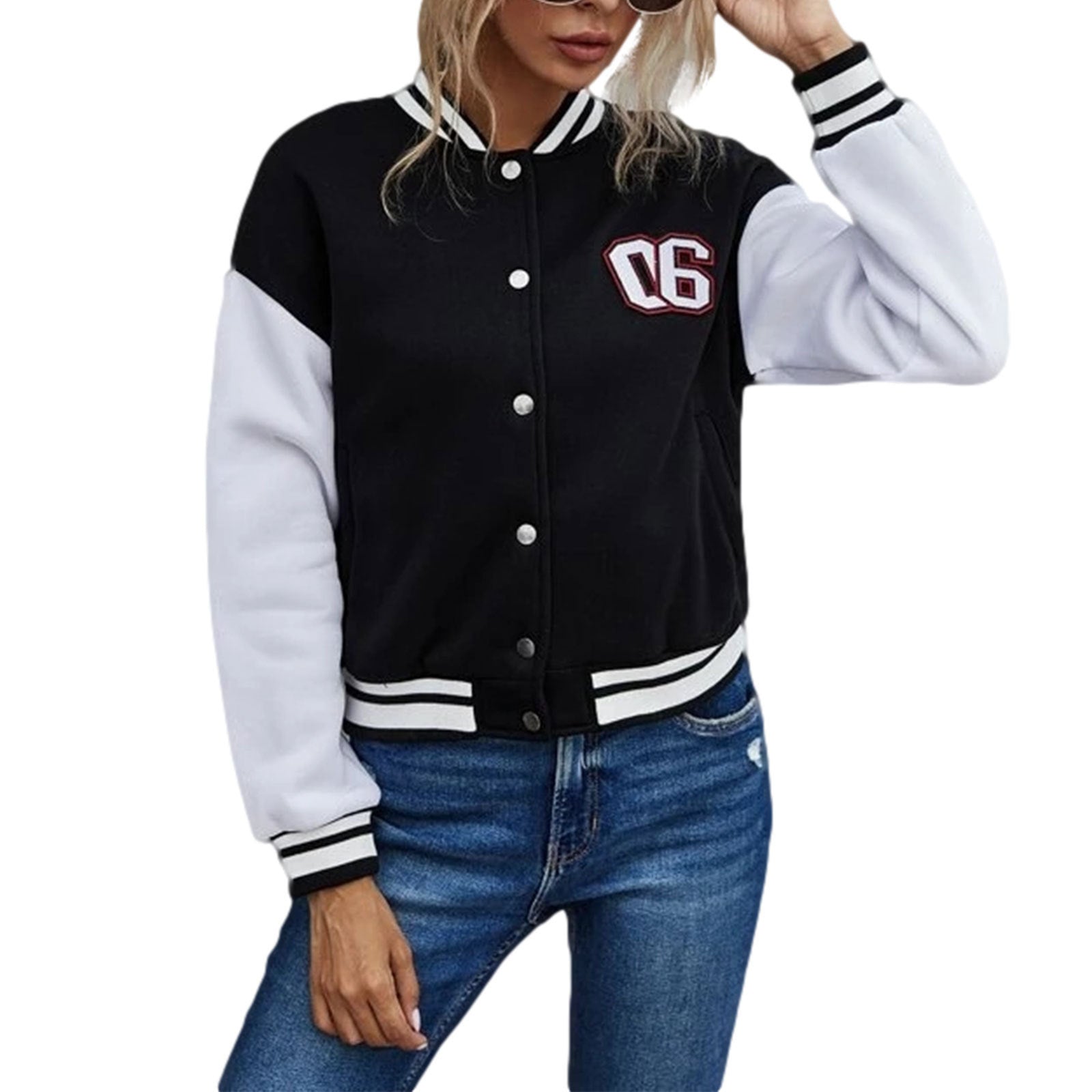 Retro Patchwork Leather Sleeve Varsity Jacket