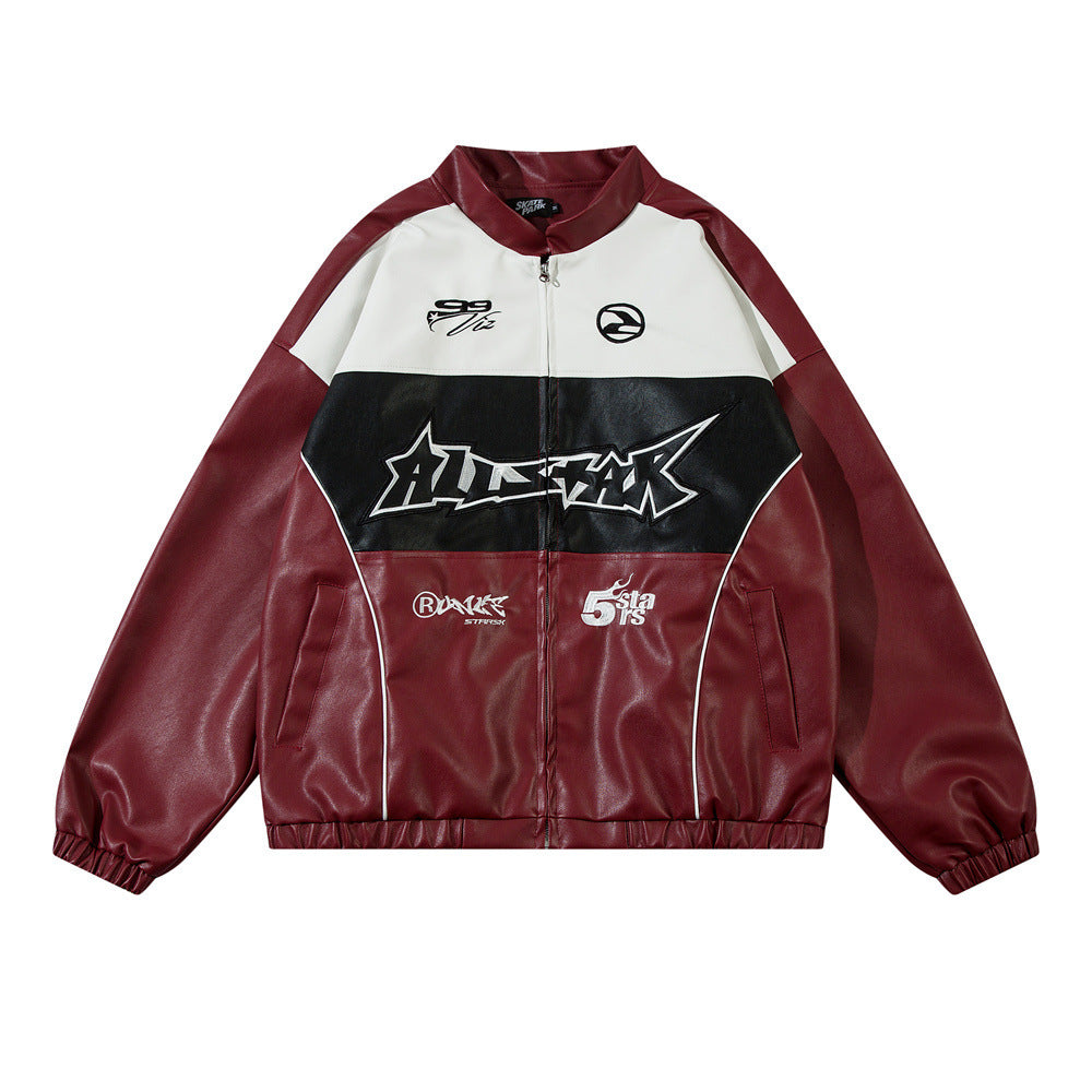 Leather Jacket Jacket Locomotive Racing Suit