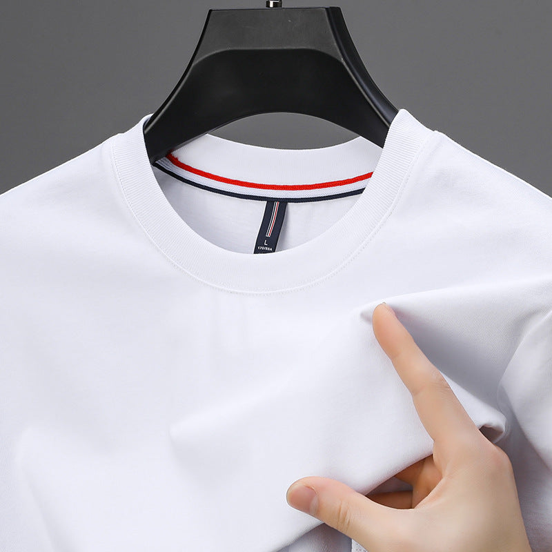 Round Neck Short Sleeve Men's T-shirt Casual Mercerized Cotton Bottoming Shirt